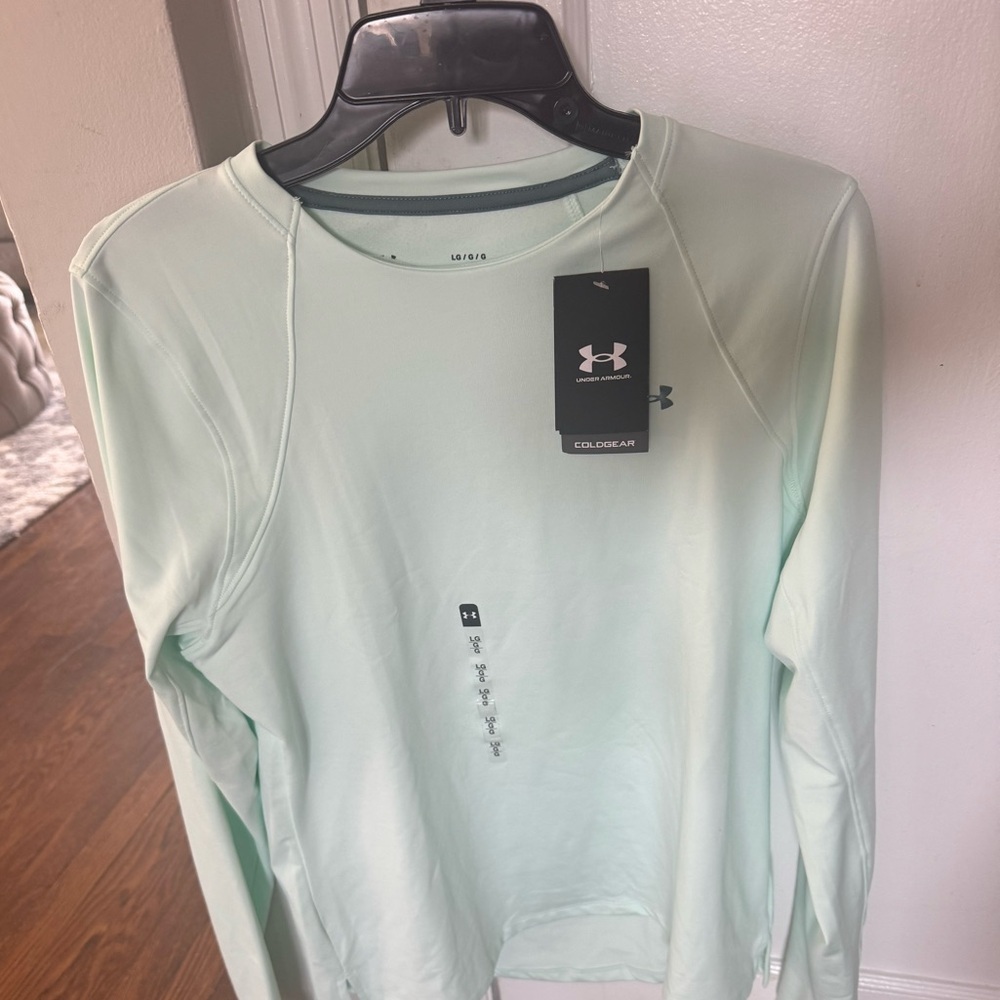 Under Armour athletic tee Women's ColdGear Fitted Long Sleeve Shirt Mint Green